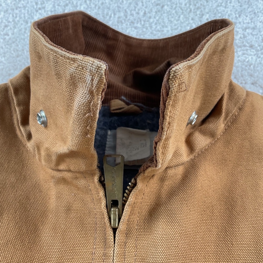 Vintage Carhartt Detroit Jacket Brown Canvas Blanket Lined Made in USA 52 6BLJ - Picture 11 of 14